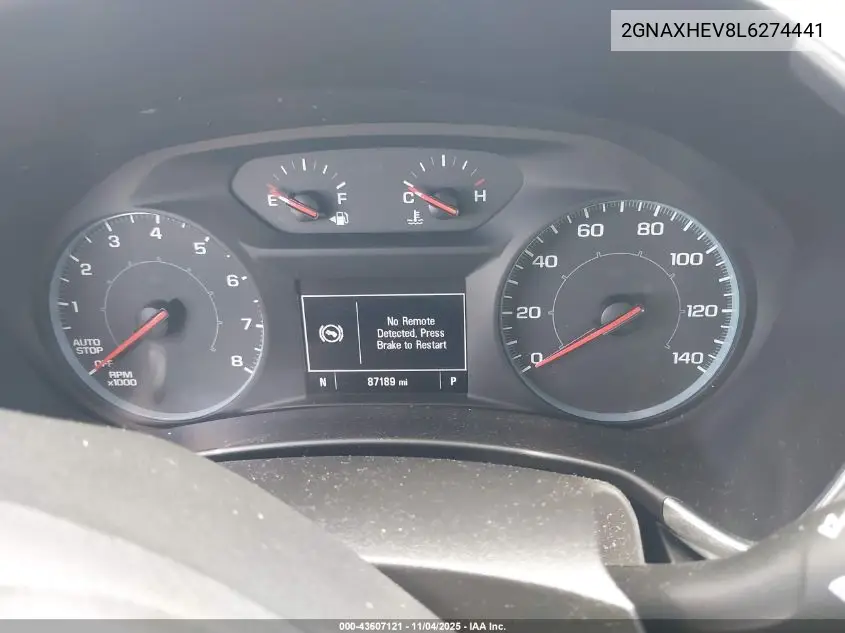 2GNAXHEV8L6274441 2020 Chevrolet Equinox Fwd Ls