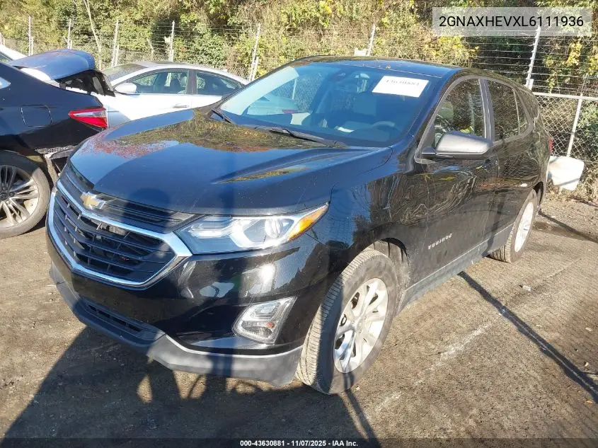 2GNAXHEVXL6111936 2020 Chevrolet Equinox Fwd Ls