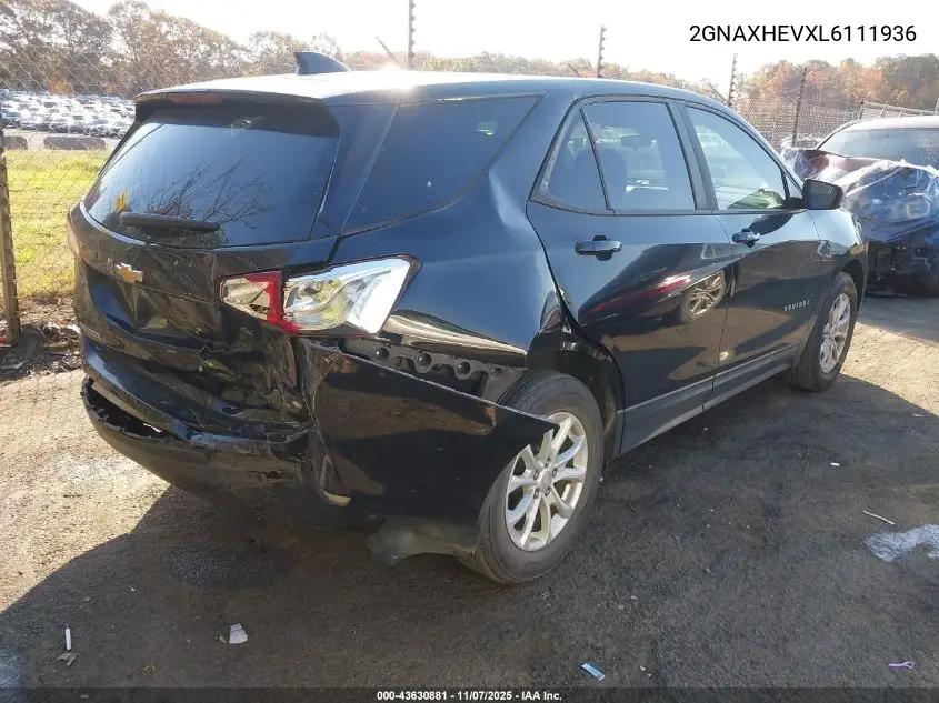 2GNAXHEVXL6111936 2020 Chevrolet Equinox Fwd Ls