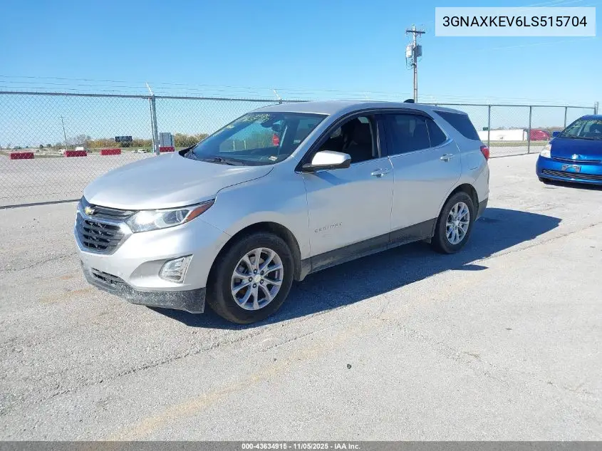 3GNAXKEV6LS515704 2020 Chevrolet Equinox Fwd Lt 1.5L Turbo
