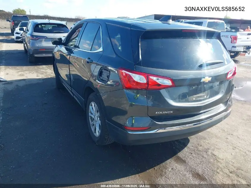 3GNAXKEV0LS585652 2020 Chevrolet Equinox Fwd Lt 1.5L Turbo