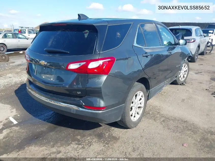 3GNAXKEV0LS585652 2020 Chevrolet Equinox Fwd Lt 1.5L Turbo