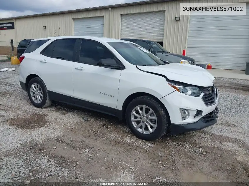 3GNAXHEV8LS571002 2020 Chevrolet Equinox Fwd Ls