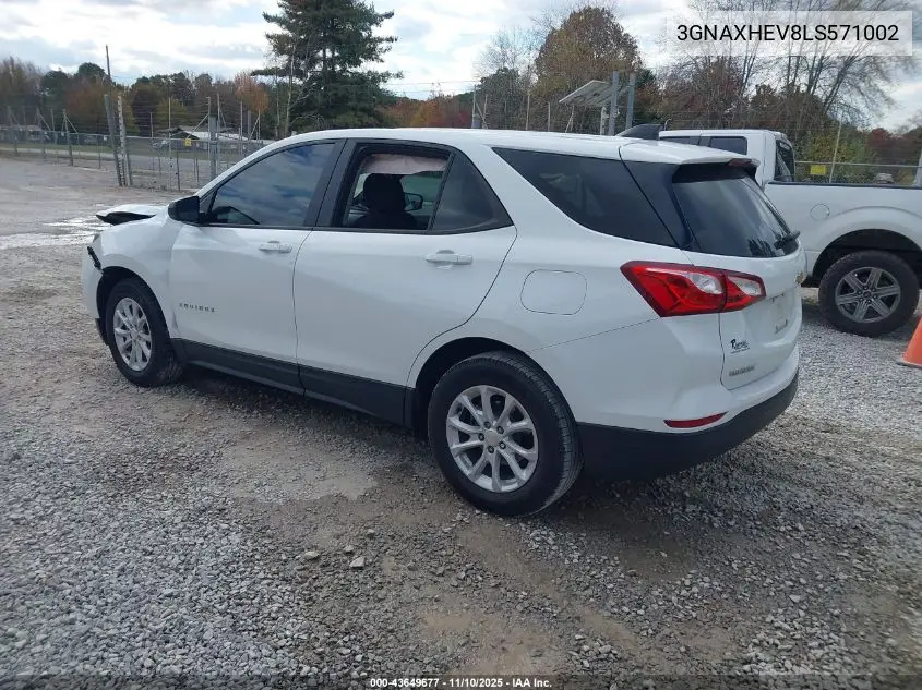 3GNAXHEV8LS571002 2020 Chevrolet Equinox Fwd Ls