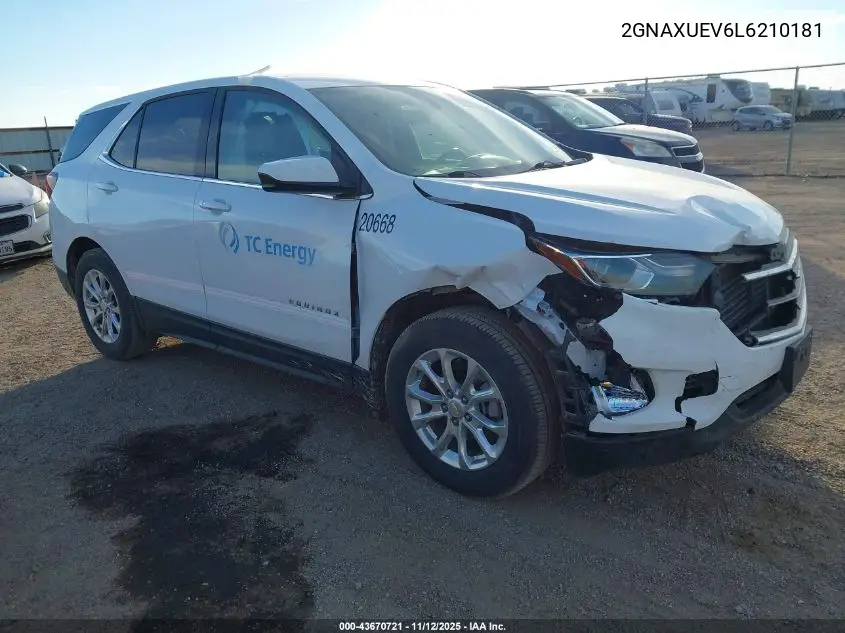 2GNAXUEV6L6210181 2020 Chevrolet Equinox Awd Lt 1.5L Turbo