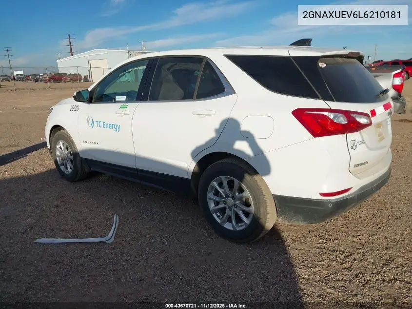 2GNAXUEV6L6210181 2020 Chevrolet Equinox Awd Lt 1.5L Turbo