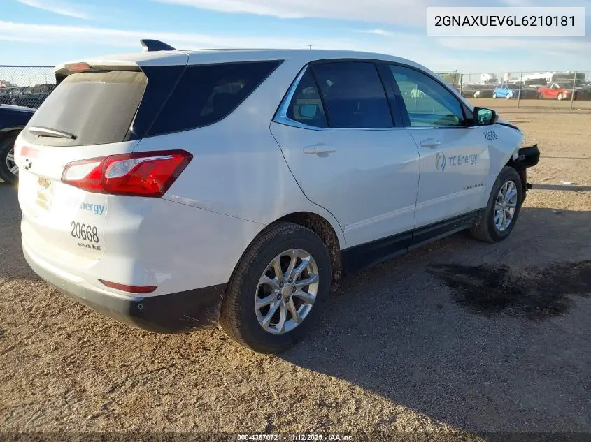 2GNAXUEV6L6210181 2020 Chevrolet Equinox Awd Lt 1.5L Turbo