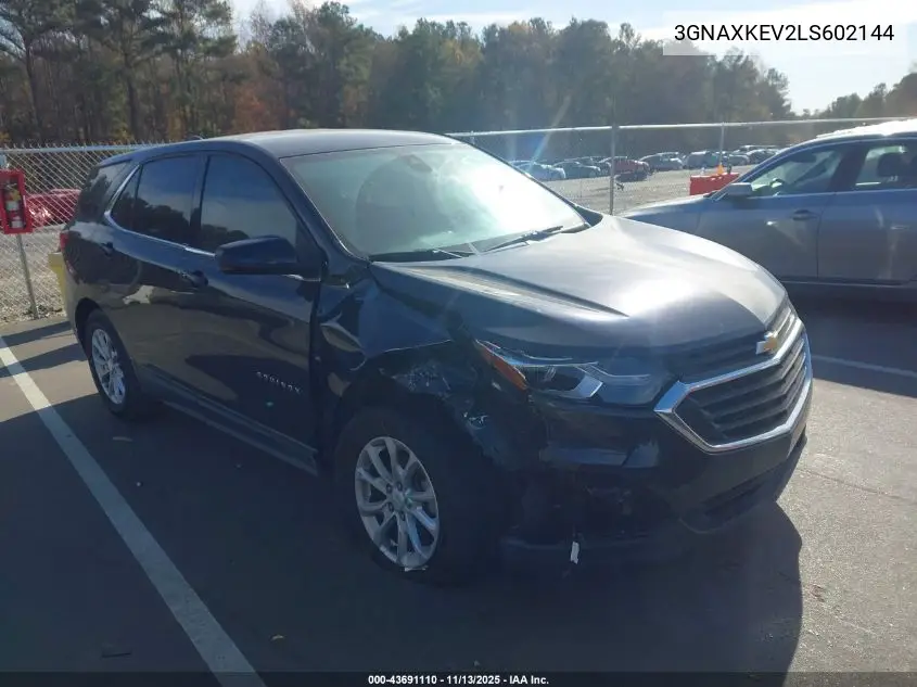 3GNAXKEV2LS602144 2020 Chevrolet Equinox Fwd Lt 1.5L Turbo