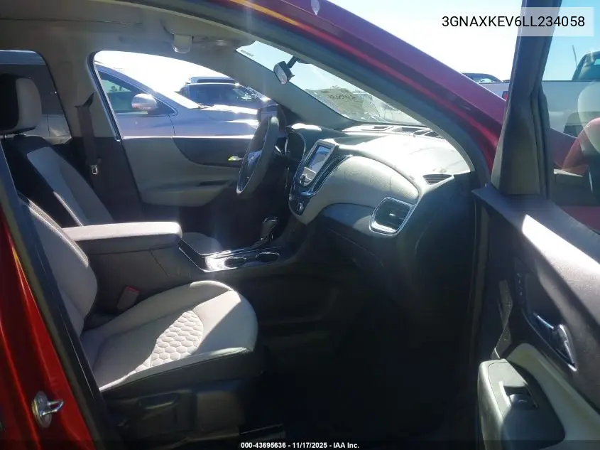 3GNAXKEV6LL234058 2020 Chevrolet Equinox Fwd Lt 1.5L Turbo