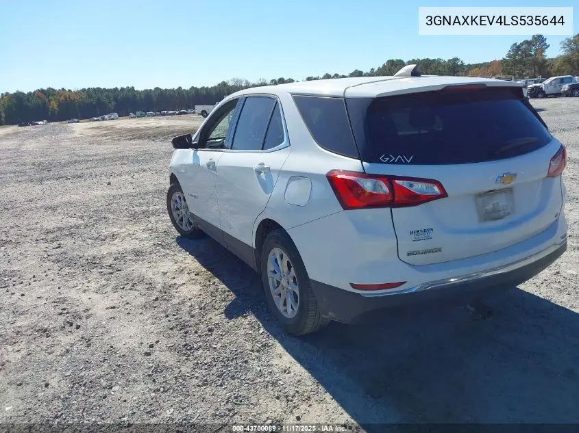3GNAXKEV4LS535644 2020 Chevrolet Equinox Fwd Lt 1.5L Turbo