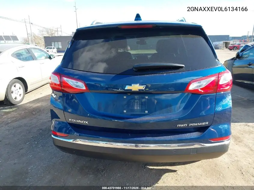 2GNAXXEV0L6134166 2020 Chevrolet Equinox Awd Premier 1.5L Turbo