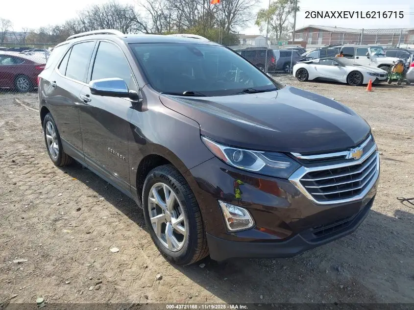 2GNAXXEV1L6216715 2020 Chevrolet Equinox Awd Premier 1.5L Turbo
