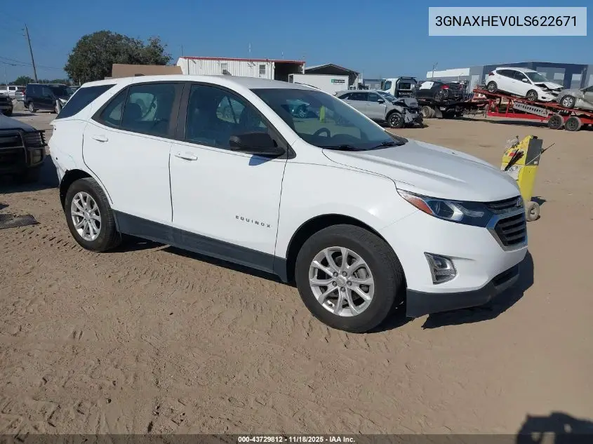3GNAXHEV0LS622671 2020 Chevrolet Equinox Fwd Ls