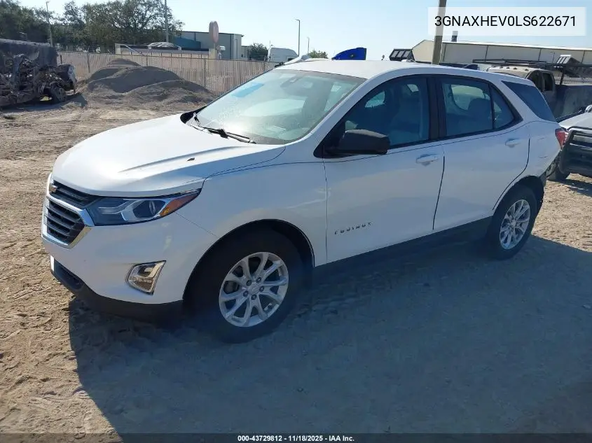 3GNAXHEV0LS622671 2020 Chevrolet Equinox Fwd Ls