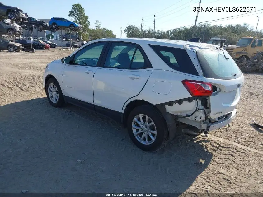 3GNAXHEV0LS622671 2020 Chevrolet Equinox Fwd Ls