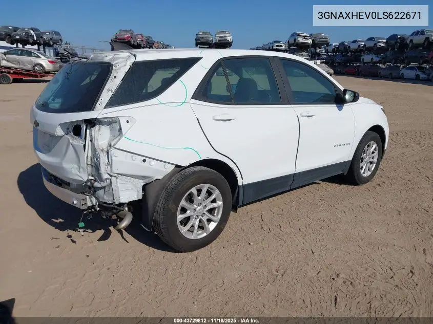 3GNAXHEV0LS622671 2020 Chevrolet Equinox Fwd Ls