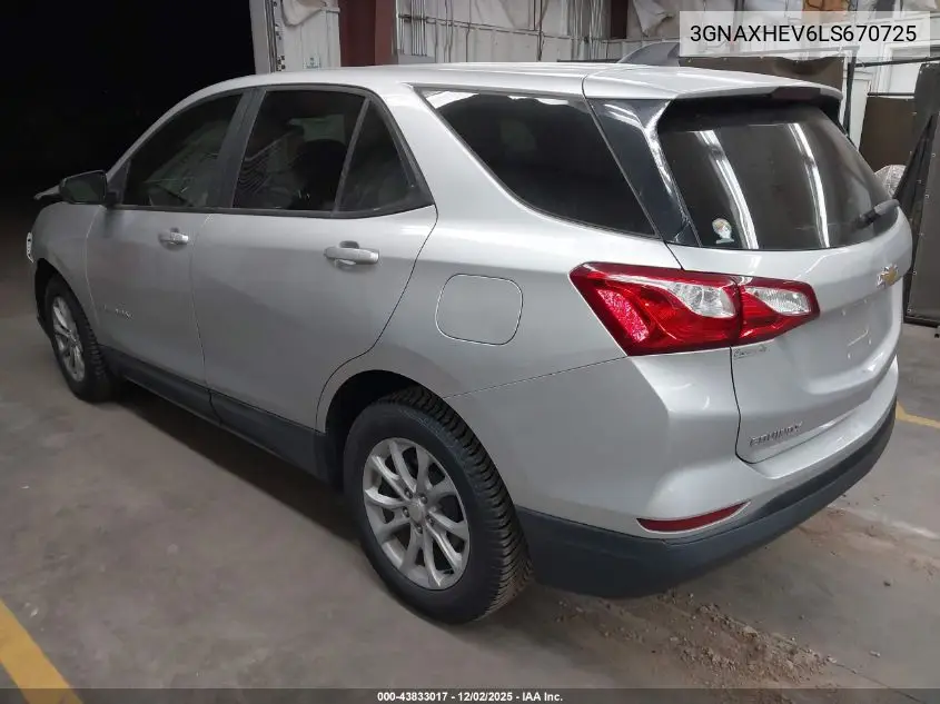 3GNAXHEV6LS670725 2020 Chevrolet Equinox Fwd Ls