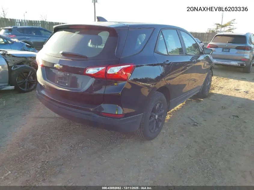 2GNAXHEV8L6203336 2020 Chevrolet Equinox Fwd Ls
