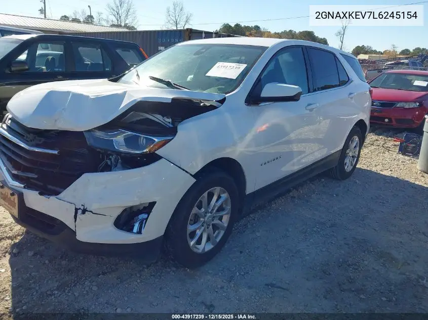 2GNAXKEV7L6245154 2020 Chevrolet Equinox Fwd Lt 1.5L Turbo
