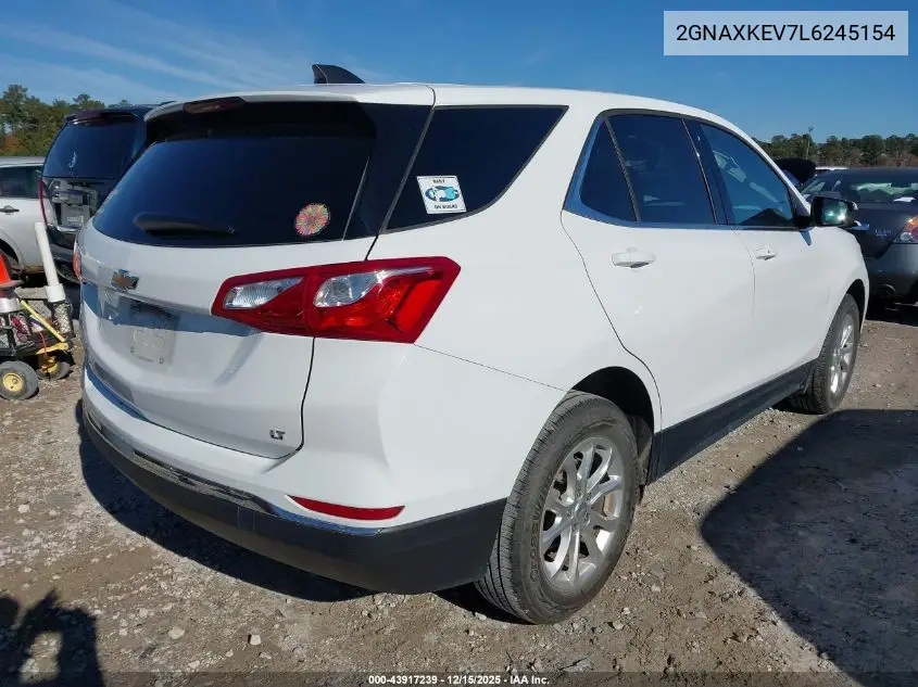 2GNAXKEV7L6245154 2020 Chevrolet Equinox Fwd Lt 1.5L Turbo