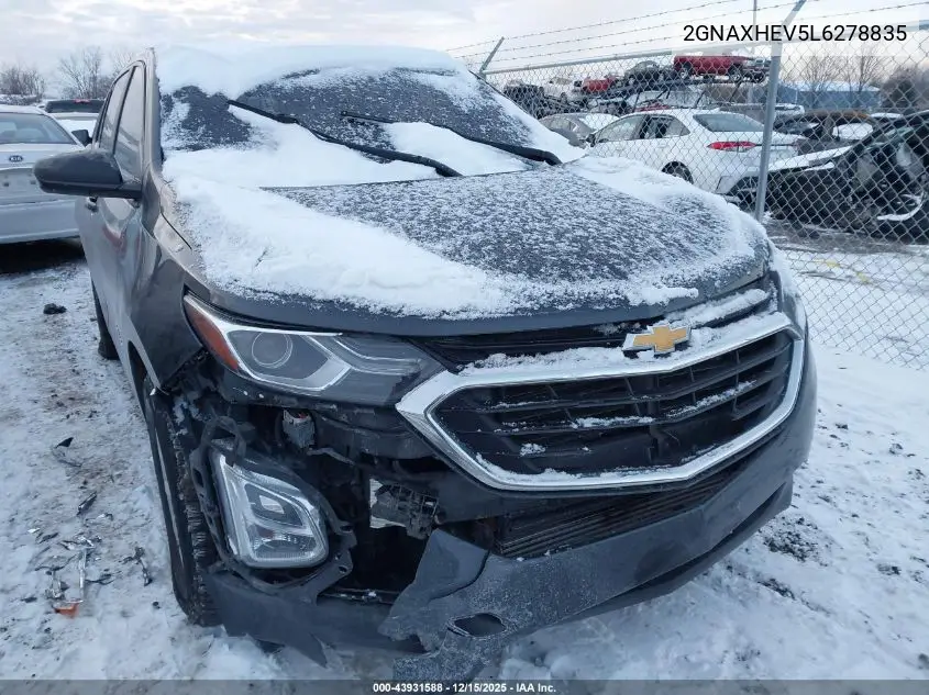 2GNAXHEV5L6278835 2020 Chevrolet Equinox Fwd Ls