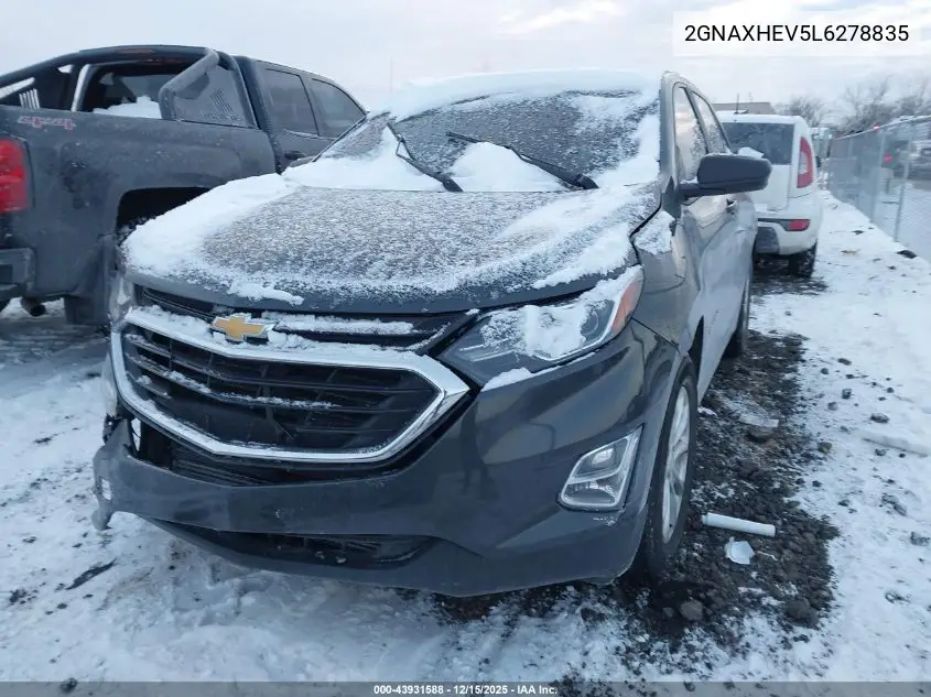 2GNAXHEV5L6278835 2020 Chevrolet Equinox Fwd Ls