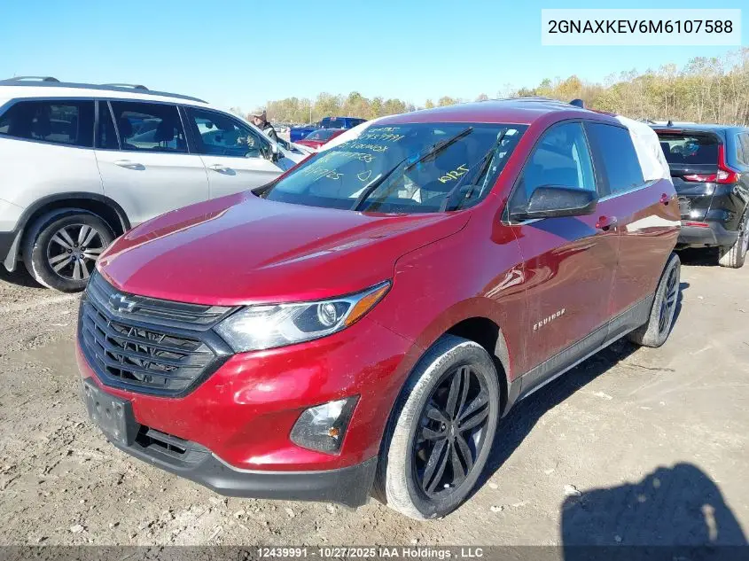 2GNAXKEV6M6107588 2021 Chevrolet Equinox Lt