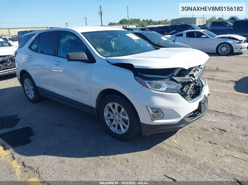 3GNAXHEV8MS156182 2021 Chevrolet Equinox Fwd Ls