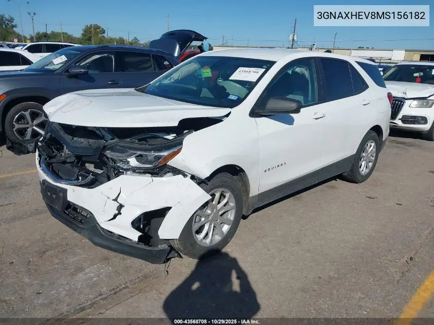 3GNAXHEV8MS156182 2021 Chevrolet Equinox Fwd Ls