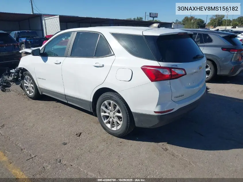 3GNAXHEV8MS156182 2021 Chevrolet Equinox Fwd Ls