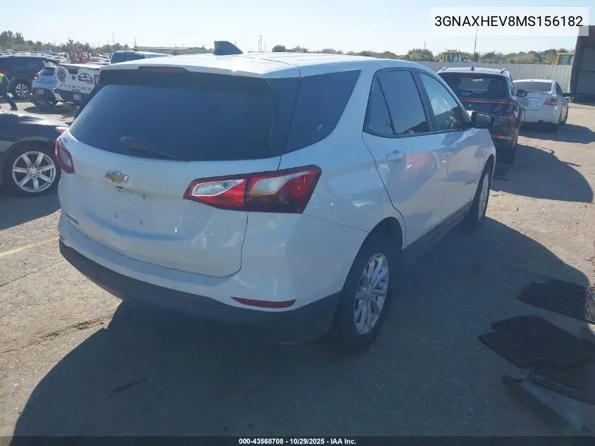 3GNAXHEV8MS156182 2021 Chevrolet Equinox Fwd Ls