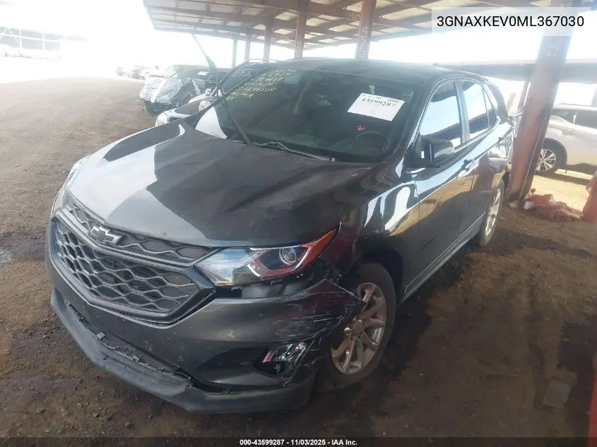 3GNAXKEV0ML367030 2021 Chevrolet Equinox Fwd Lt