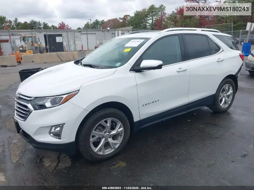 3GNAXXEV9MS180243 2021 Chevrolet Equinox Awd Premier