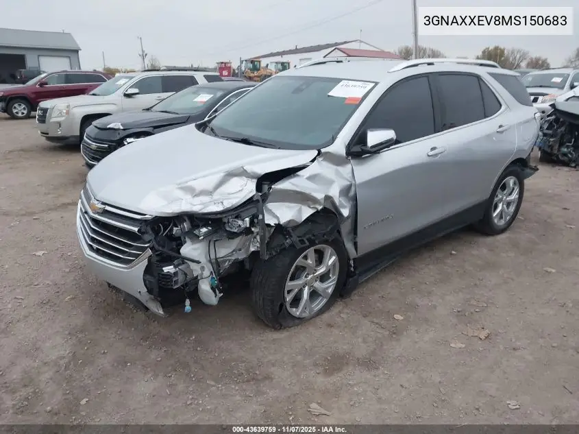 3GNAXXEV8MS150683 2021 Chevrolet Equinox Awd Premier