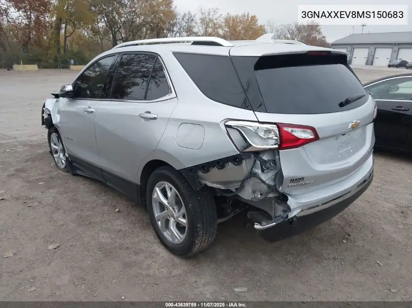 3GNAXXEV8MS150683 2021 Chevrolet Equinox Awd Premier