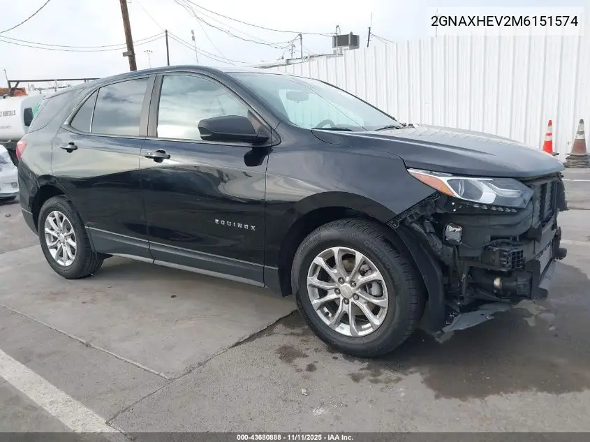 2GNAXHEV2M6151574 2021 Chevrolet Equinox Fwd Ls