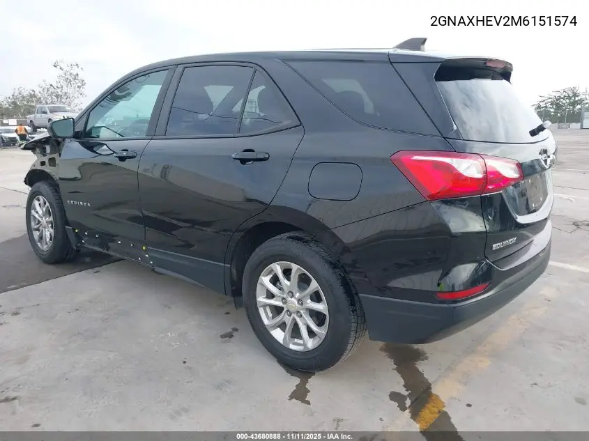 2GNAXHEV2M6151574 2021 Chevrolet Equinox Fwd Ls