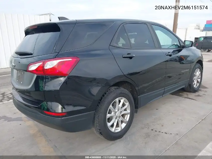 2GNAXHEV2M6151574 2021 Chevrolet Equinox Fwd Ls