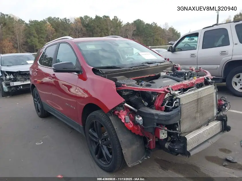 3GNAXUEV8ML320940 2021 Chevrolet Equinox Awd Lt