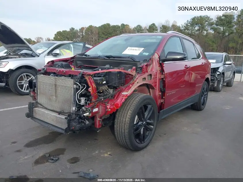 3GNAXUEV8ML320940 2021 Chevrolet Equinox Awd Lt