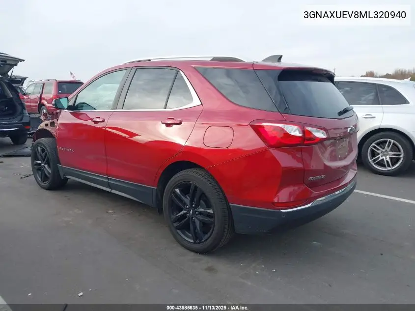 3GNAXUEV8ML320940 2021 Chevrolet Equinox Awd Lt