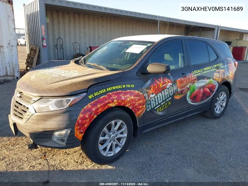 3GNAXHEV0MS141689 2021 Chevrolet Equinox Fwd Ls