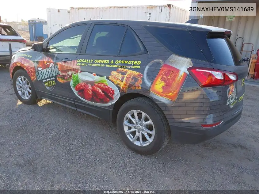 3GNAXHEV0MS141689 2021 Chevrolet Equinox Fwd Ls