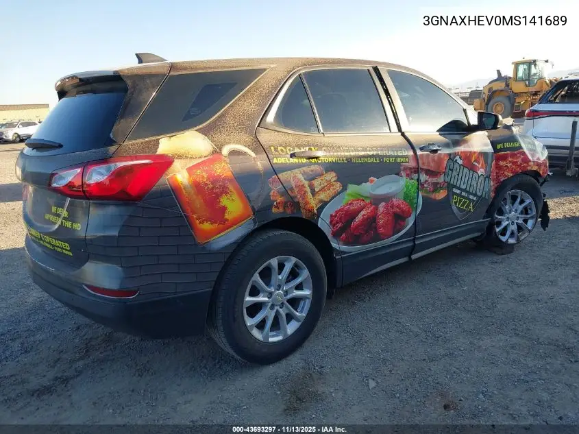 3GNAXHEV0MS141689 2021 Chevrolet Equinox Fwd Ls
