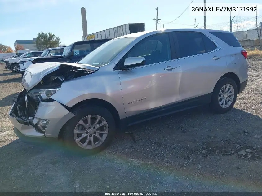 3GNAXUEV7MS171992 2021 Chevrolet Equinox Awd Lt