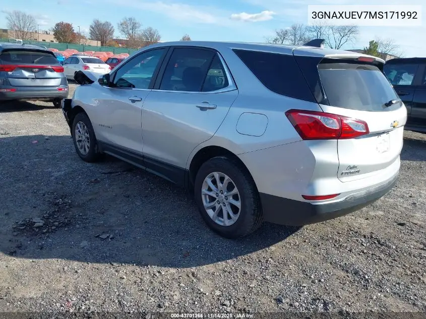 3GNAXUEV7MS171992 2021 Chevrolet Equinox Awd Lt