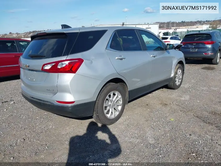 3GNAXUEV7MS171992 2021 Chevrolet Equinox Awd Lt