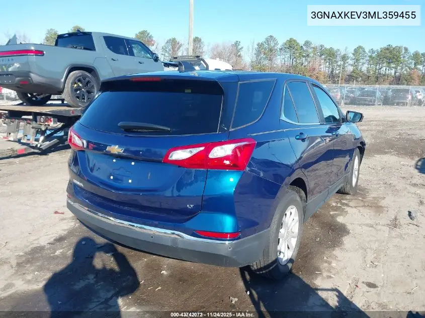 3GNAXKEV3ML359455 2021 Chevrolet Equinox Fwd Lt