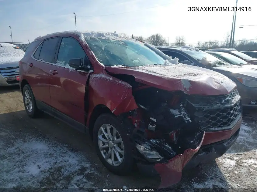 3GNAXKEV8ML314916 2021 Chevrolet Equinox Fwd Lt
