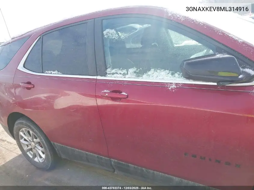 3GNAXKEV8ML314916 2021 Chevrolet Equinox Fwd Lt